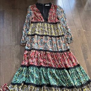Alice & Olivia Maxi Mutlicolored Dress, Sz 4-6